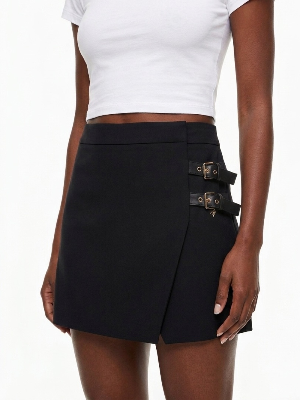 PATRIZIA PEPE Wrap Buckle Mini Skirt